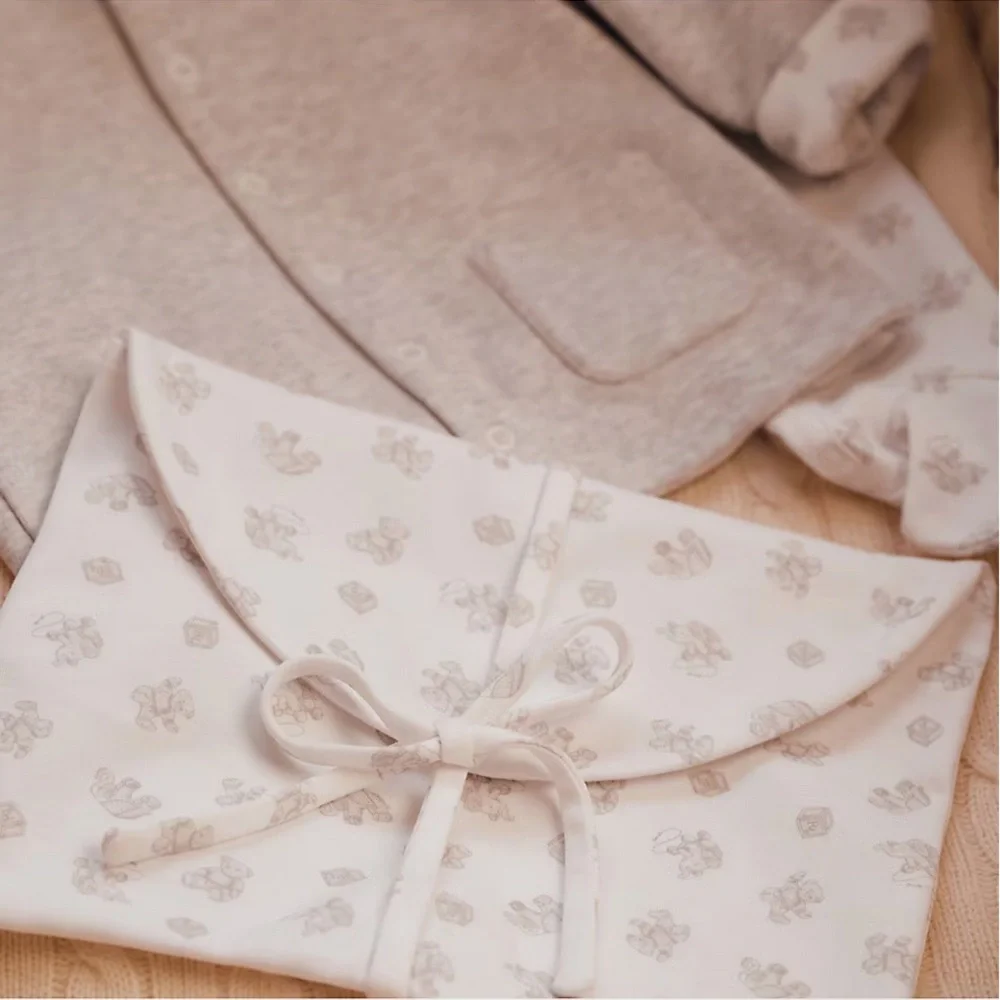 Ralph Lauren Baby's 3-Piece Organic Cotton Toy Print Gift Set Quartz Heather